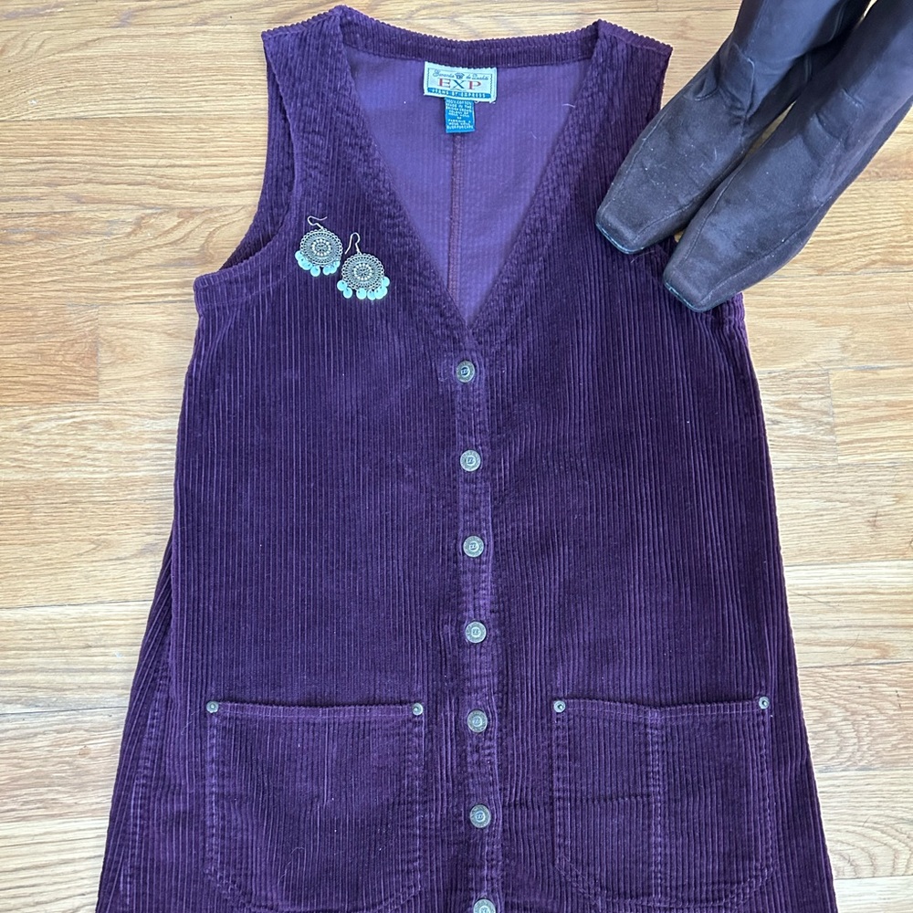 EXPRESS Vintage Corduroy Plum Dress Jumper